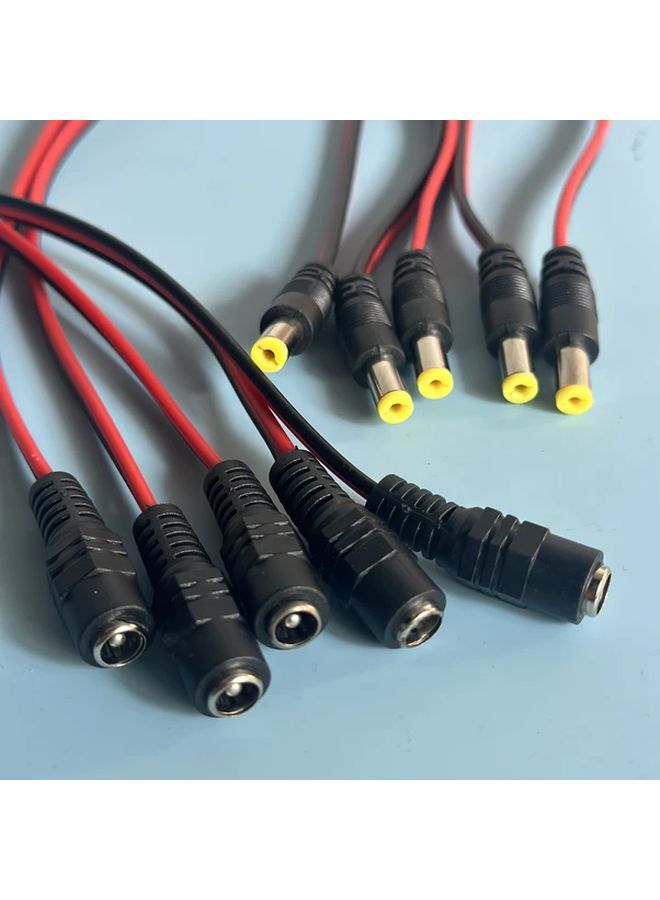 5 أزواج 2 1مم × 5 5مم محول كابل سلك مقبس دبوس طاقة تيار مستمر لكاميرات المراقبة - Image 5
