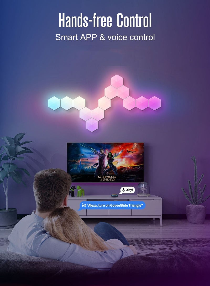 Arabest إضاءة محيطة للألعاب، لوحة إضاءة ذكية غريبة خلفية حائط إضاءة كمية، جهاز تحكم عن بعد لشمعدان غرفة النوم على شكل خلية نحل - Image 2