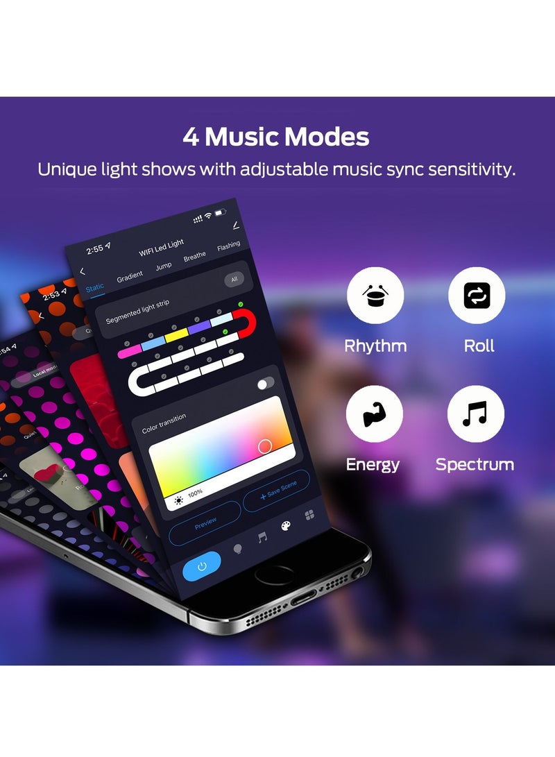 Arabest إضاءة محيطة للألعاب، لوحة إضاءة ذكية غريبة خلفية حائط إضاءة كمية، جهاز تحكم عن بعد لشمعدان غرفة النوم على شكل خلية نحل - Image 4
