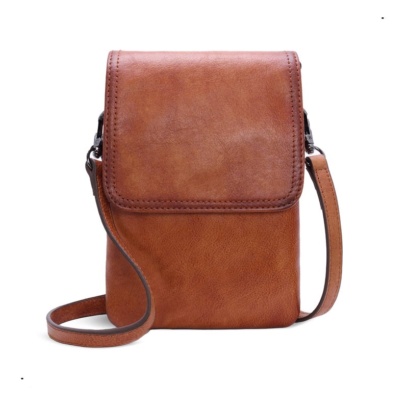 Iswee Small Purses for Women Crossbody Handbag Phone Purse Brown Cross Body Bag Shoulder Phone Wallet with Card slots (Light Brown) - Image 1