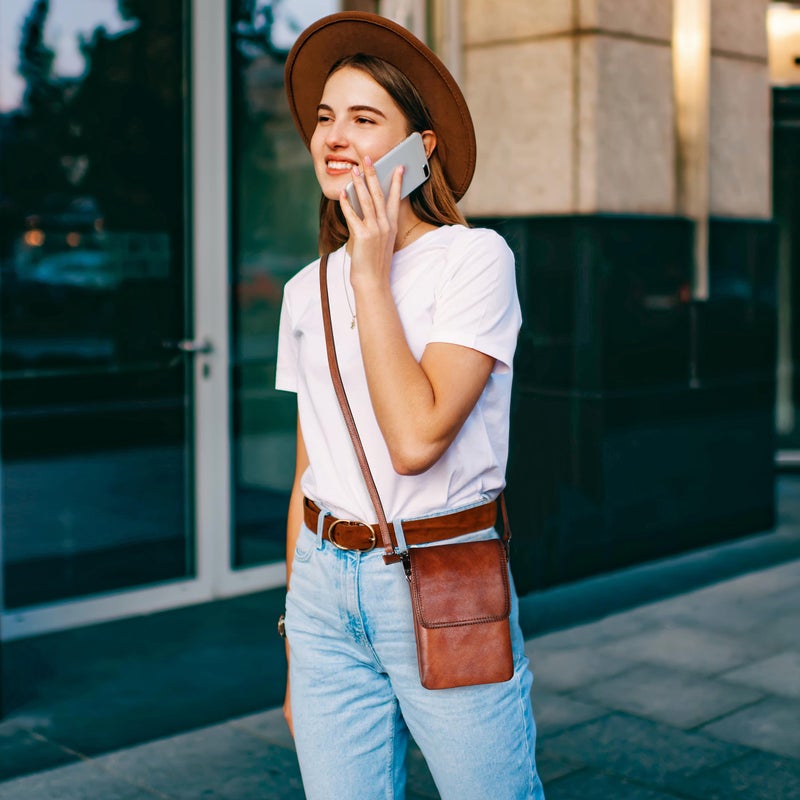 Iswee Small Purses for Women Crossbody Handbag Phone Purse Brown Cross Body Bag Shoulder Phone Wallet with Card slots (Light Brown) - Image 3