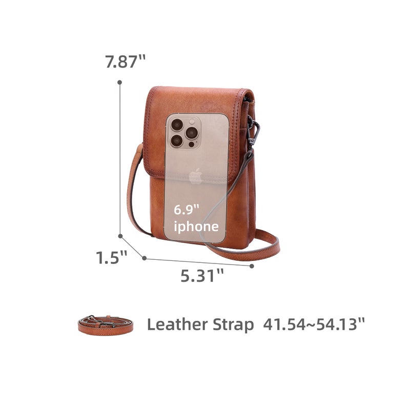 Iswee Small Purses for Women Crossbody Handbag Phone Purse Brown Cross Body Bag Shoulder Phone Wallet with Card slots (Light Brown) - Image 4