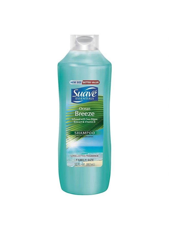 Suave Essentials Shampoo - Ocean Breeze - Family Size - Net Wt. 30 FL OZ (887 mL) Per Bottle - Pack of 2 Bottles - Image 2