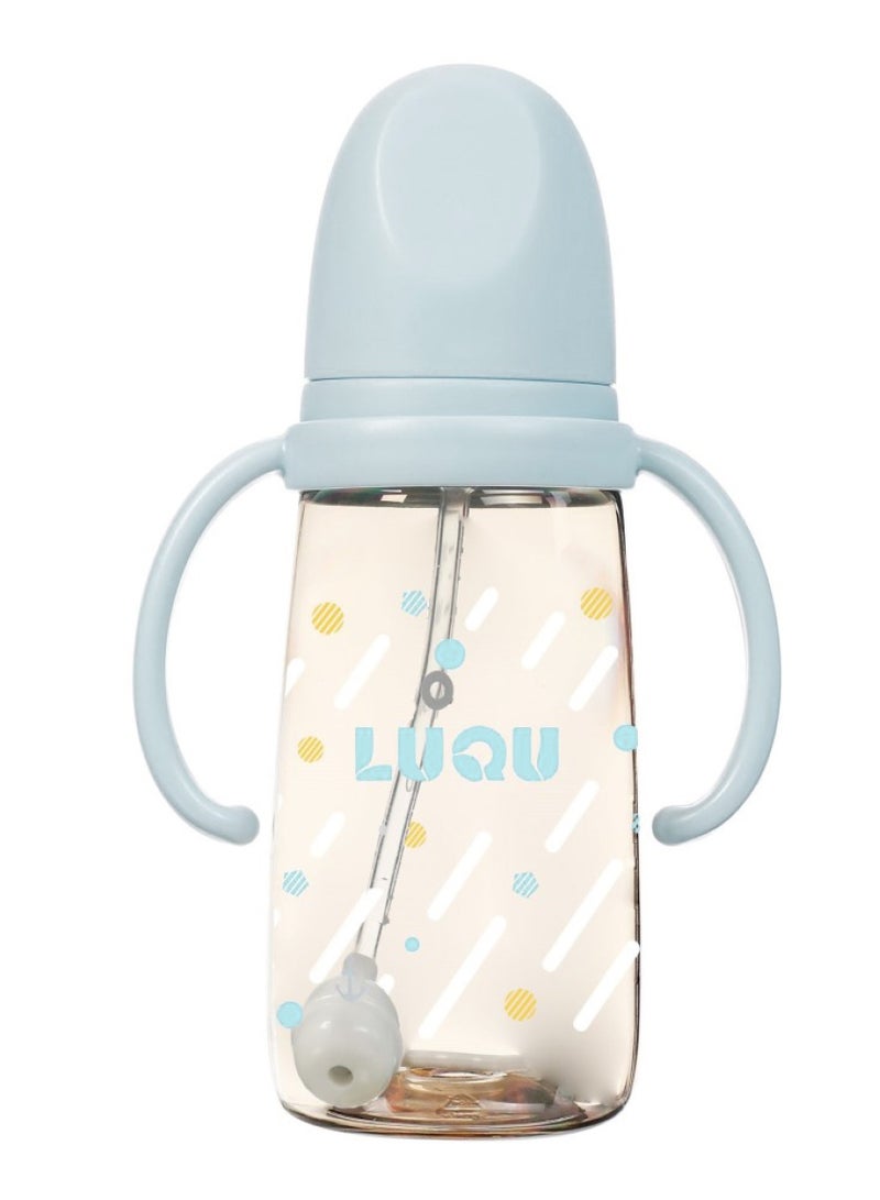 LuQu Feeding Bottle PPSU With Handle-200ml-Blue-Pack of 5 - Image 2