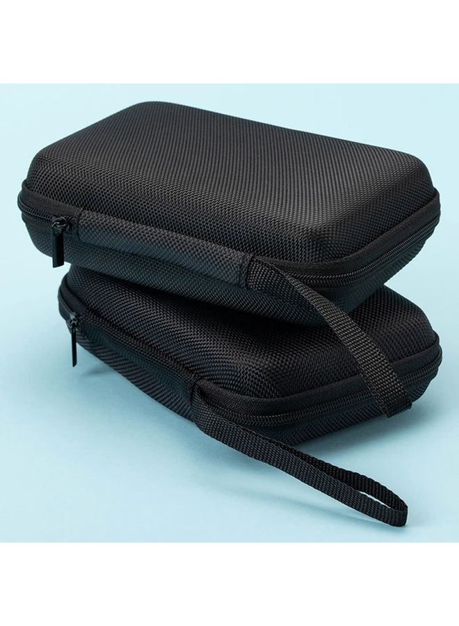 Black Shockproof External Hard Drive Storage Bag with Cable Organizer Battery Case - Image 2