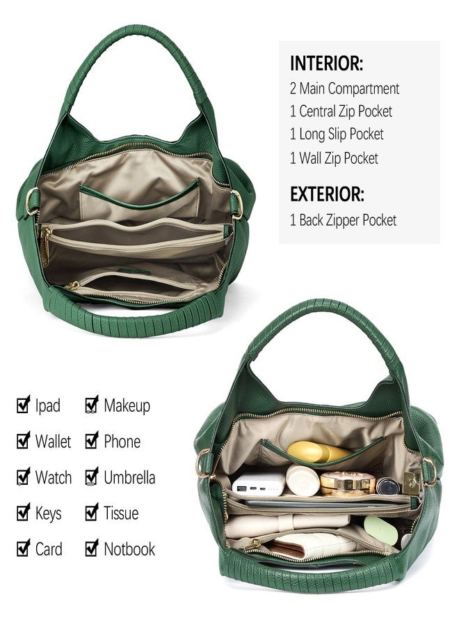 BOSTANTEN Genuine Leather Purses for Women Designer Handbags Crossbody Shoulder Bags Top Handle Satchel with Adjustable Strap (Dark green) - Image 3