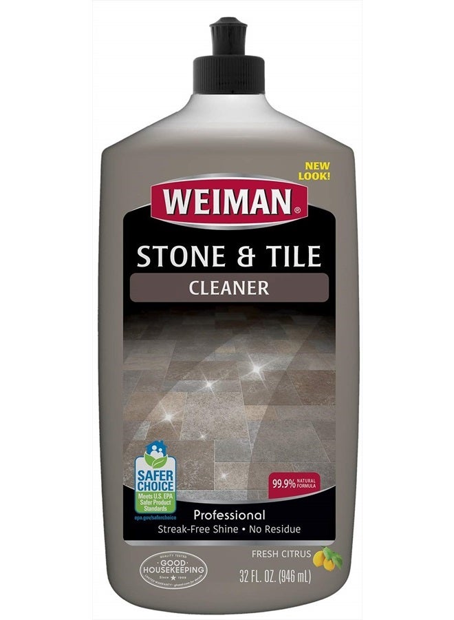 Weiman منظف بلاط الحجر واللامينيت - 32 أونصة - منظف احترافي لأسطح بلاط الرخام والجرانيت والحجر الجيري واللوح والتيراكوتا والتيرازو والمزيد من بلاط الحجر - Image 1