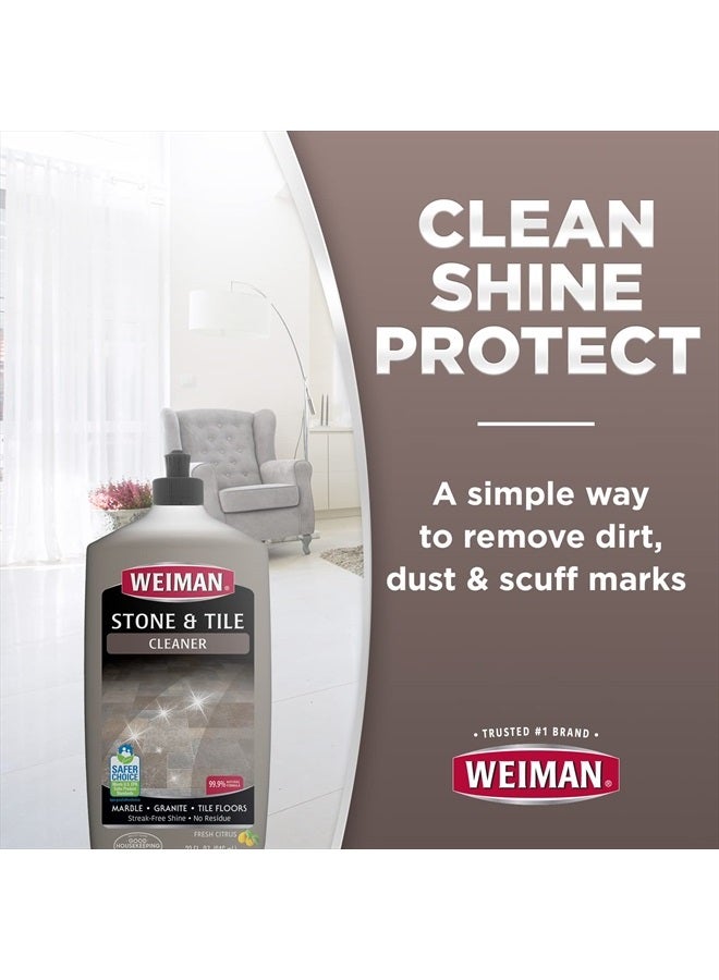 Weiman منظف بلاط الحجر واللامينيت - 32 أونصة - منظف احترافي لأسطح بلاط الرخام والجرانيت والحجر الجيري واللوح والتيراكوتا والتيرازو والمزيد من بلاط الحجر - Image 3