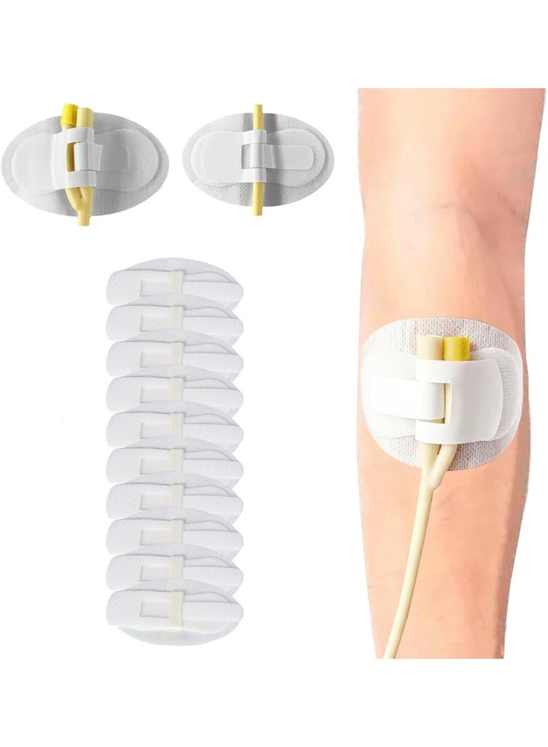 Generic 10Pcs Foley Catheter Stabilization Device, Catheter Tube Holder, Adhesive Catheter Urinary Leg Bag Legband Holder Catheter Supplies for Single/Double Tube, G Tube and Feeding Tube in Place  - Image 1