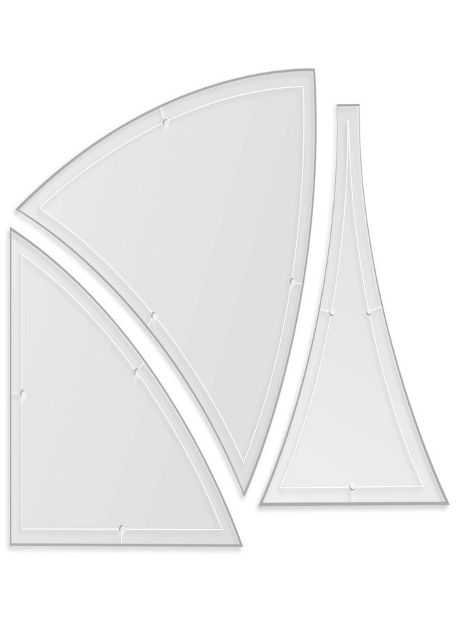 LaserThing Winding Ways Acrylic Quilting Template 12" Block - Made of Durable 1/8" Clear Acrylic - 1/4" Seam Allowance with Marks for Accurate Piecing - Made in USA - 3 Piece Set - Image 2