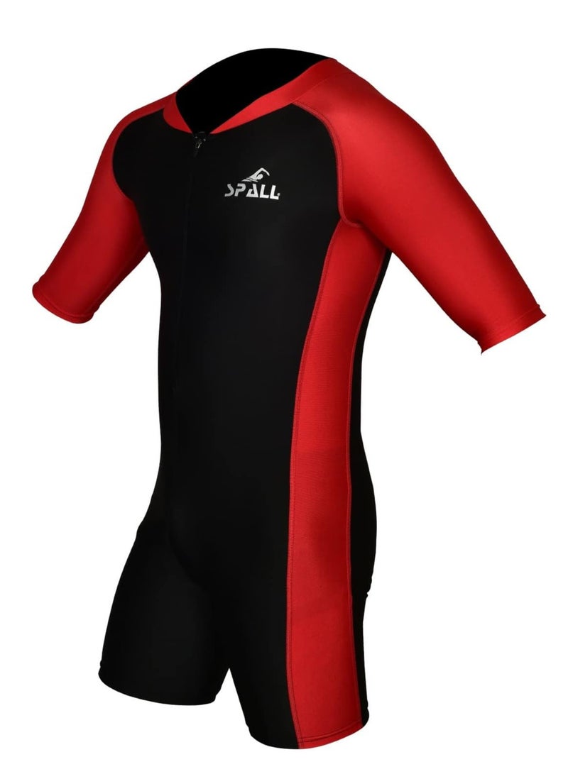 Spall Kids One Piece Short Sleeve Swimsuit for Boys & Girls | UV Protection Full Body Swimwear | Comfortable, Quick-Dry Bathing Suit for Beach, Pool, Surfing, and Water Activities - Image 2