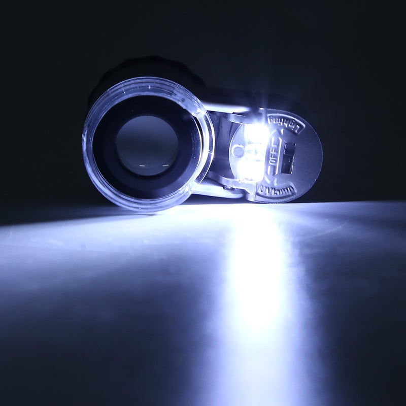 50X Microscope Magnifier Mini Portable with LED Currency Detecting Light for Jewelry Appraisal - Image 3