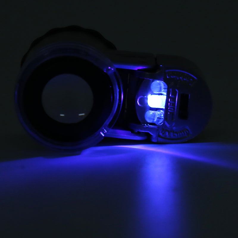 50X Microscope Magnifier Mini Portable with LED Currency Detecting Light for Jewelry Appraisal - Image 2