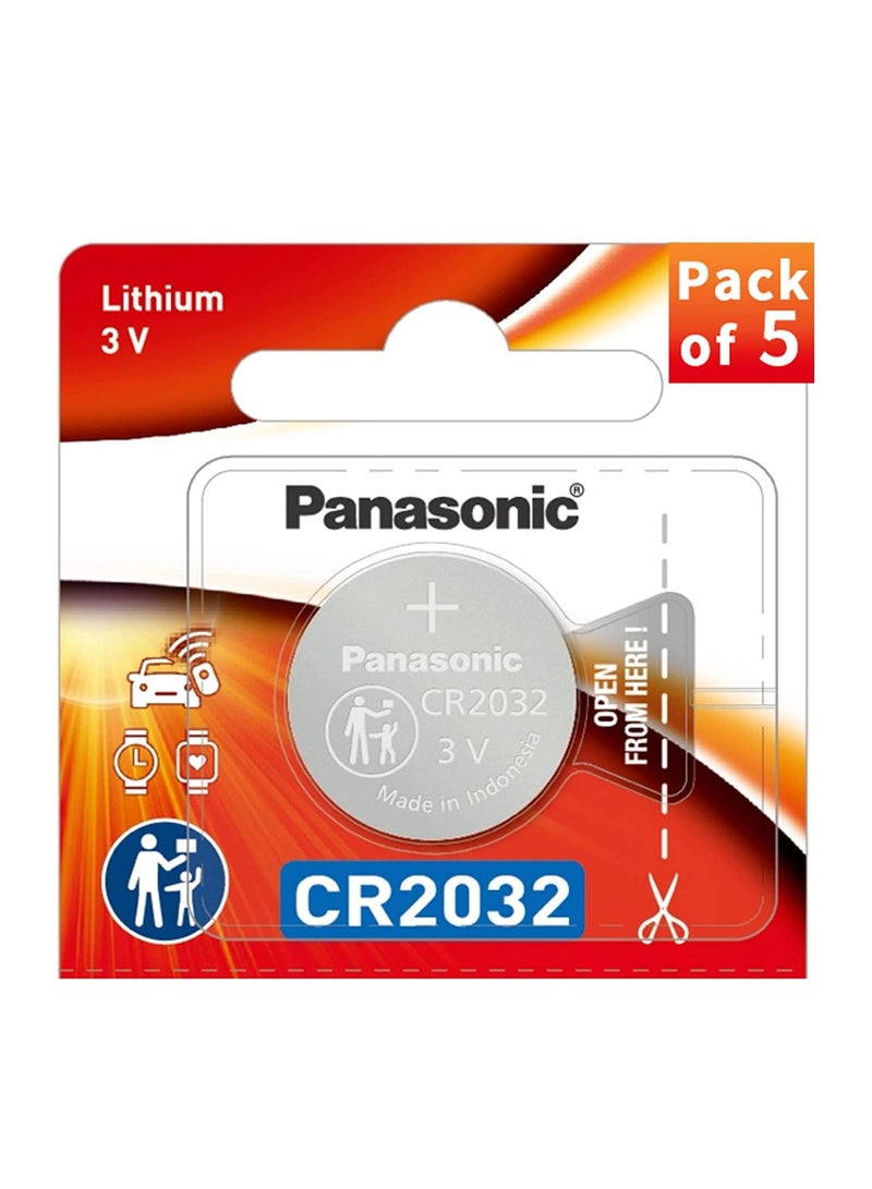Panasonic CR2032 Lithium 3V 5 Piece Battery - Image 2