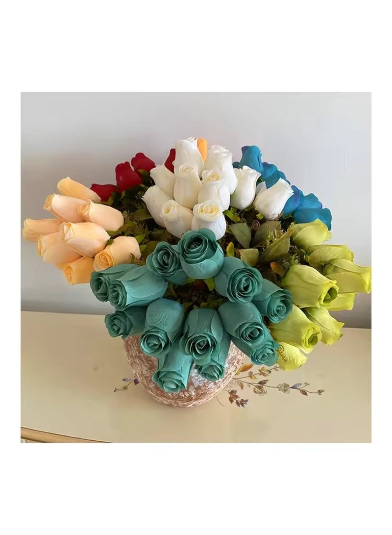 Huitich Artificial Rose Bud Wedding Decor Blue  - Image 2