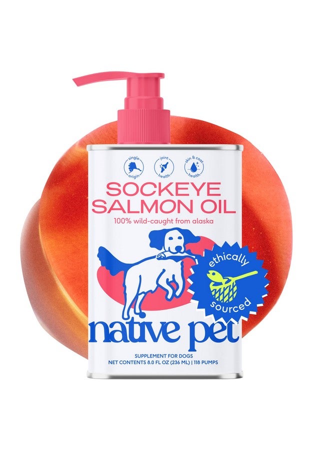 Native Pet Salmon Oil for Dogs & Cats - Pure Omega-3 Fish Oil for Dogs Supplement for Skin & Coat, Joint, & Heart Health & Dog Anti-Inflammatory - 100% Wild-Caught Alaskan Sockeye Salmon - 8 oz - Image 1