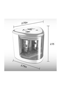 Y&D Electric Pencil Sharpener for Colored Pencils, Battery Operated Sharpeners No.2 and 6-12mm Double Hole Office School Artists Adults Kids Use (Silver)  - Image 2