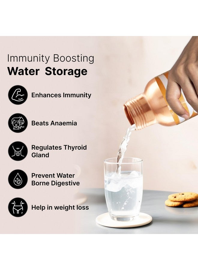 UMAI Copper Water Bottle 950ml | Detox Water Bottle- Immunity Enhancing | Copper Bottle For Office/Home/Gym | Eco Friendly And Leakproof | Non-Toxic And BPA Free Water Bottle For Kids - Image 3