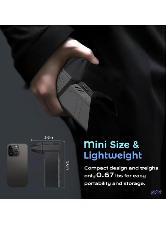 مروحة كهربائية قابلة لإعادة الشحن ومحمولة مع منفاخ هواء توربيني صغير مع كفاءة عالية ومفتاح بثلاث سرعات - Image 4