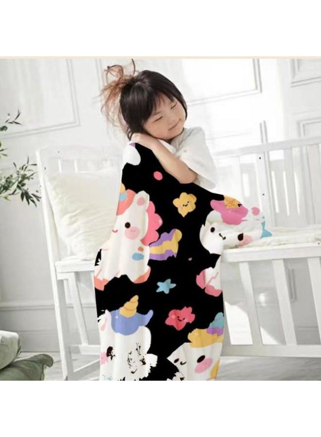 عام بطانية رقيقة من الفانيلا الكرتونية للأطفال أو الطلاب (دافئة ومريحة ومناسبة للنوم والألعاب) 100 سم * 150 سم - 804 - Image 4