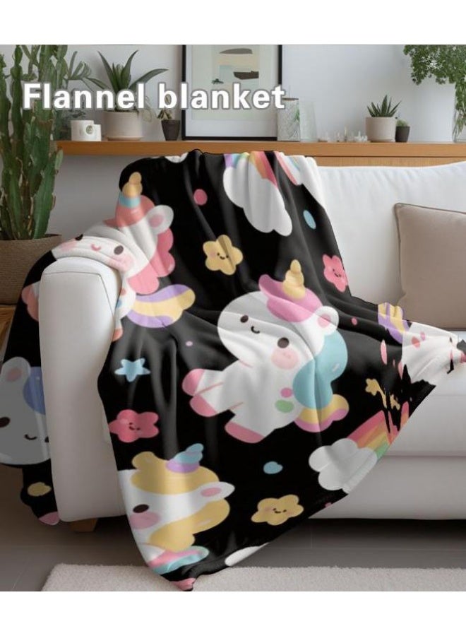 عام بطانية رقيقة من الفانيلا الكرتونية للأطفال أو الطلاب (دافئة ومريحة ومناسبة للنوم والألعاب) 100 سم * 150 سم - 804 - Image 1