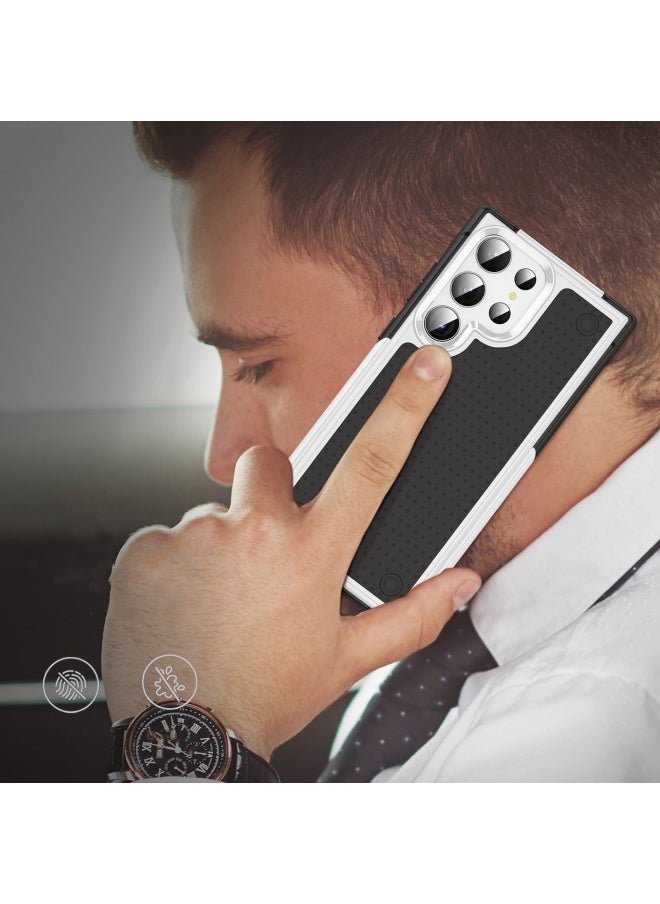 WAOKN Mobile Phone Case Specially Designed for Samsung Galaxy S23 Ultra Series, Super Anti-fall and Wear-resistant Protective Case, Frosted Surface Protective Case (White and Black)  - Image 2