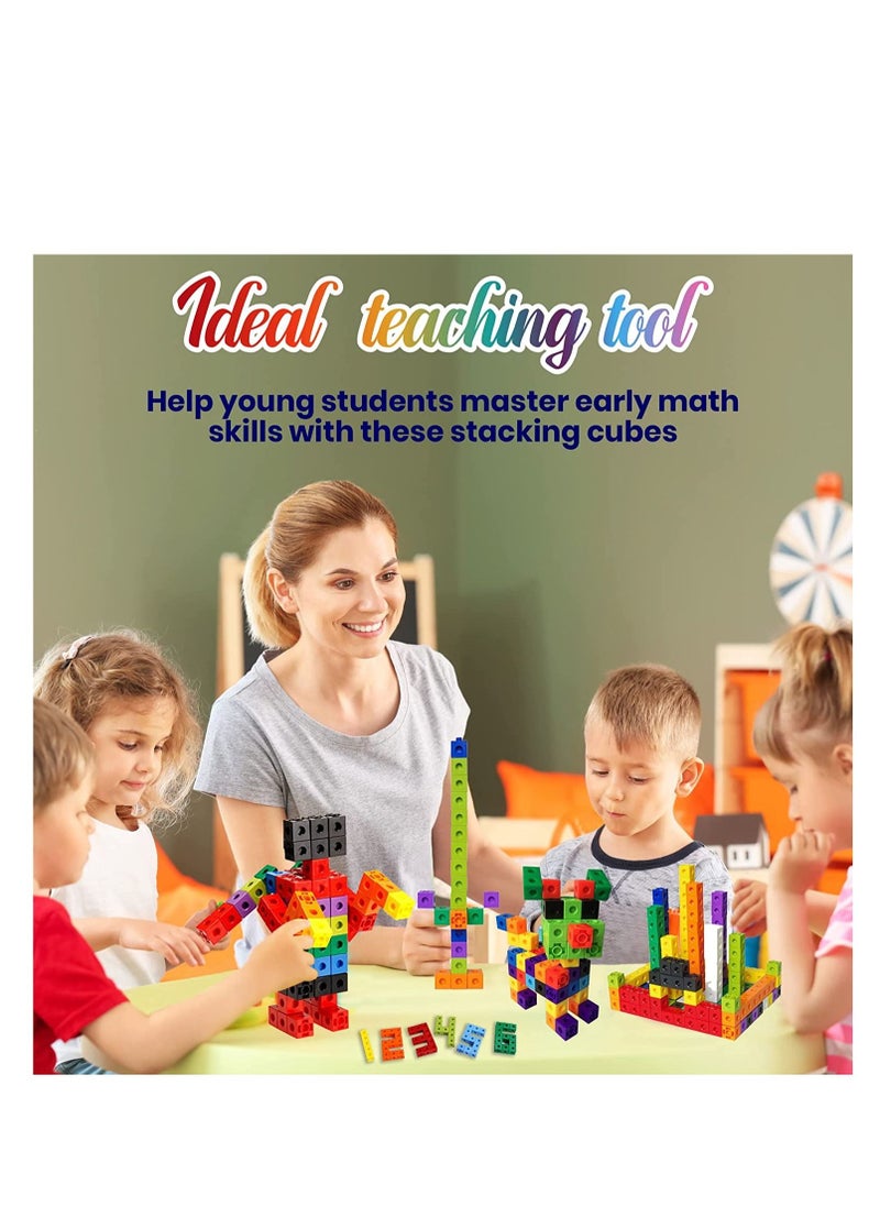 Dubkart - Math Cubes for Kids - Kindergarten Math Games - Snap Cubes Counting Blocks for Math - Math Linking Cubes Counting Cubes for Kids - Math Manipulatives 1st Grade - 10 Colors, 100 Cubes - Image 1