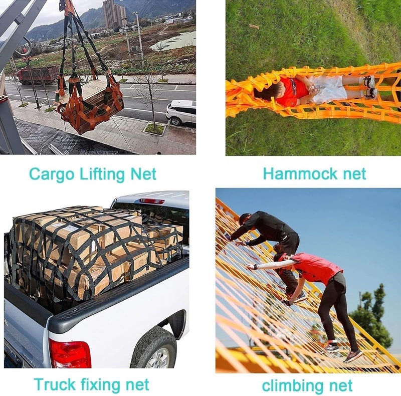 Lifting Net Straps - Polyester Cargo Lifting Net - Lifting Hoisting Net, Cargo Hanging Net, Lift Sling Net, Elastic Cargo Netting, Anti-Tear Strong Load-Bearing Net, Load 0.3-3.5 Ton (Size : - Image 5