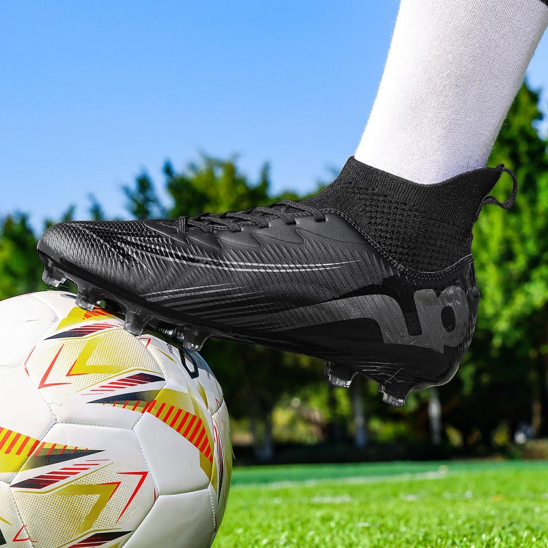 Up run Soccer Cleats for Mens Womens High Tops Lace Up Unisex Football Shoes Indoor Turf Soccer Shoes AG FG TF for Beginners to Advanced Players - Image 2