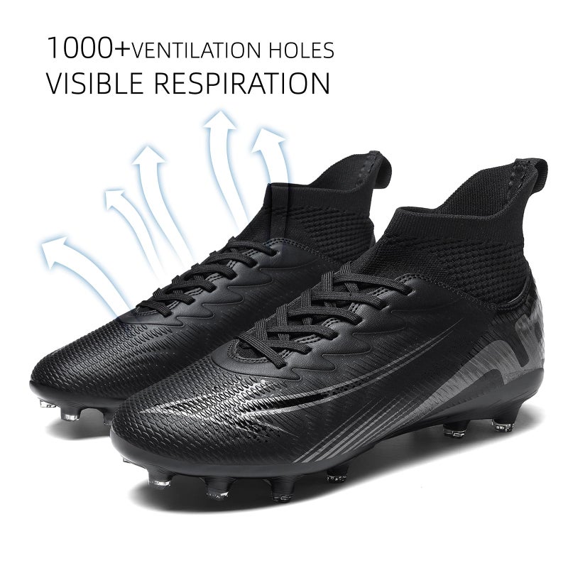 Up run Soccer Cleats for Mens Womens High Tops Lace Up Unisex Football Shoes Indoor Turf Soccer Shoes AG FG TF for Beginners to Advanced Players - Image 4