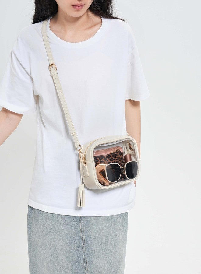 Yarnic Clear Bag Stadium Approved, PVC Clear Crossbody Purse Small Clear Crossbody Bag with Adjustable Shoulder Strap (Gold) - Image 3