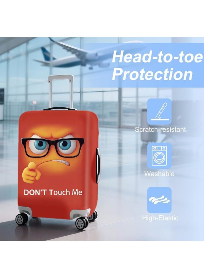 ANNA QUEEN Funny Travel Luggage Cover Suitcase Protector Suitcase Cover Anti-Scratch,Stretchable Fit for 18-32Inch Luggage,Travel Bag Cover Washable, Red Don't touch me, L(fits 26-28Inch suitcase - Image 2
