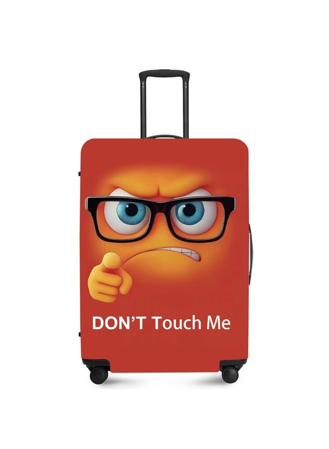 ANNA QUEEN Funny Travel Luggage Cover Suitcase Protector Suitcase Cover Anti-Scratch,Stretchable Fit for 18-32Inch Luggage,Travel Bag Cover Washable, Red Don't touch me, L(fits 26-28Inch suitcase - Image 1