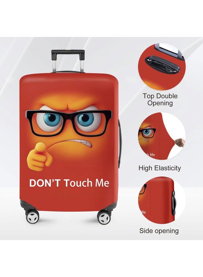 ANNA QUEEN Funny Travel Luggage Cover Suitcase Protector Suitcase Cover Anti-Scratch,Stretchable Fit for 18-32Inch Luggage,Travel Bag Cover Washable, Red Don't touch me, L(fits 26-28Inch suitcase - Image 3