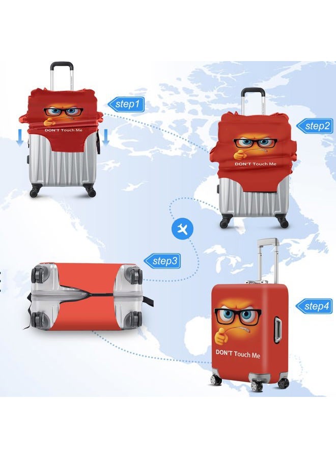 ANNA QUEEN Funny Travel Luggage Cover Suitcase Protector Suitcase Cover Anti-Scratch,Stretchable Fit for 18-32Inch Luggage,Travel Bag Cover Washable, Red Don't touch me, L(fits 26-28Inch suitcase - Image 5