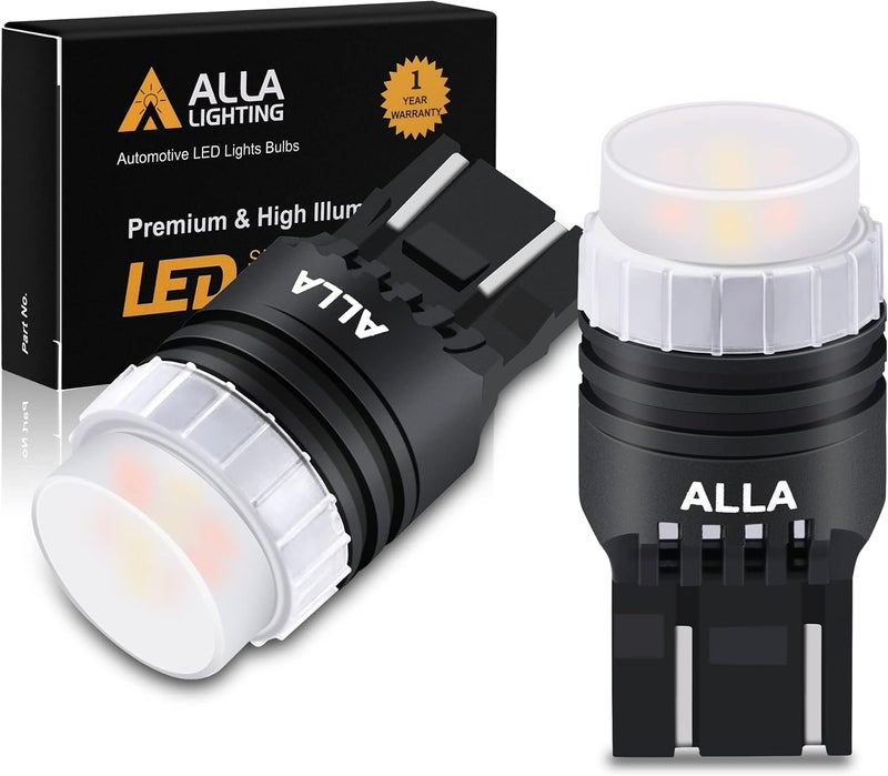 Alla Lighting 7444NA 7443 LED Switchback Bulbs - Dual Color 6000K White & Amber Yellow - Image 1