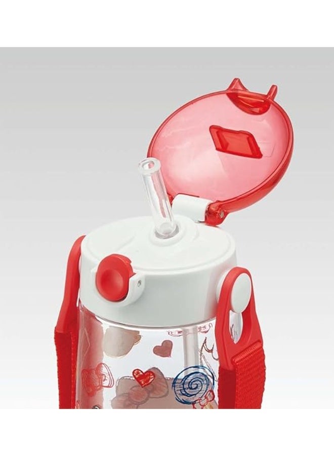 هالو كيتي زجاجة ماء للأطفال مع زجاجة شفافة من القش 16.2 أونصة سائلة 480 مل من السيليكون للفتيات - Image 2