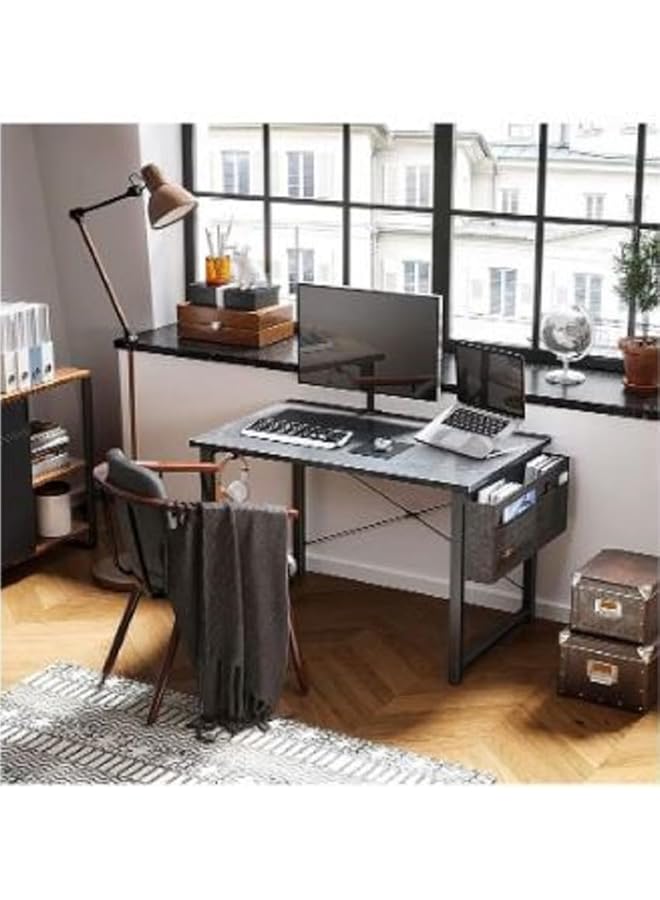 Computer Desk 80Cm Home Office Study Writing Table Modern Simple Laptop Table With Storage Bag 80X50Cm Black