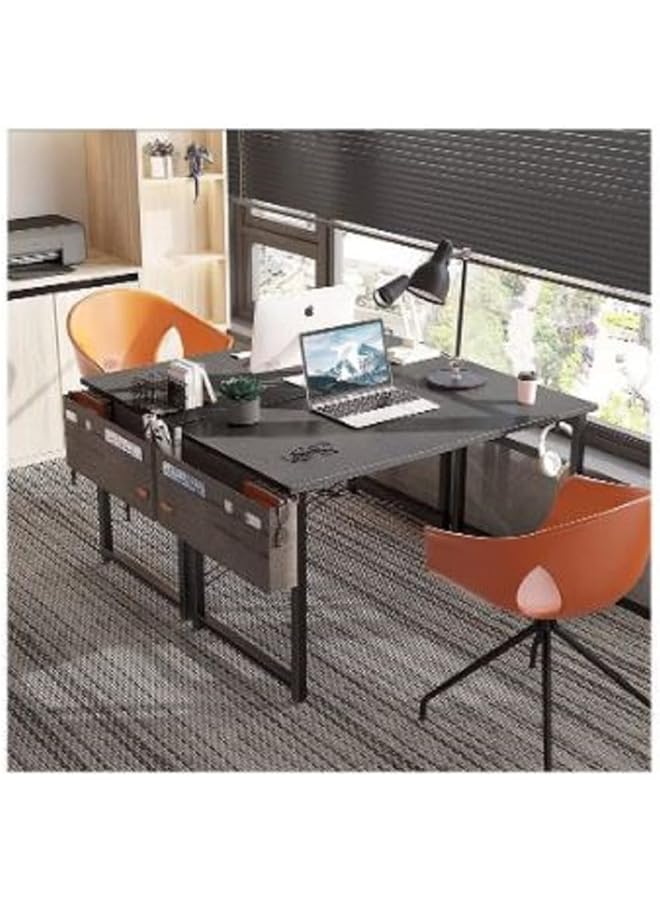 Computer Desk 80Cm Home Office Study Writing Table Modern Simple Laptop Table With Storage Bag 80X50Cm Black