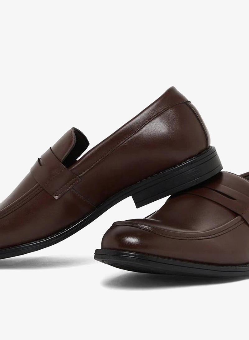 Styli Men Brown Leather Formal Loafers - Image 2