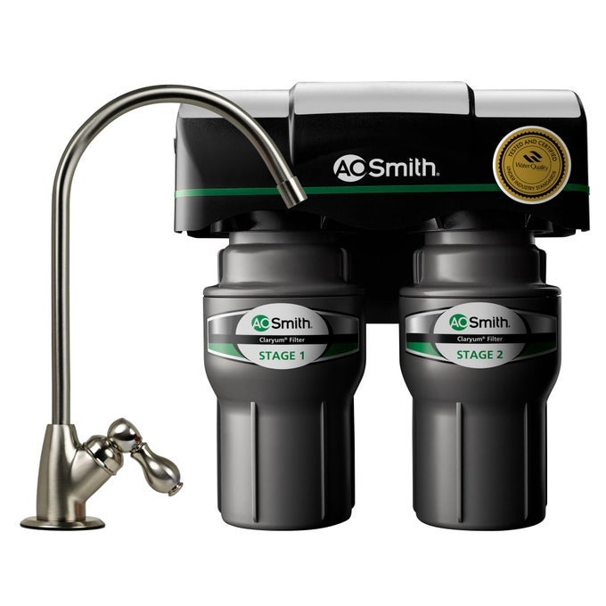 UNDER SINK WATER FILTER SYSTEM REDUCES PFAS LEAD CHLORINE IN DRINKING WATER UNDER COUNTER CLARYUM FILTRATION FOR KITCHEN 2STAGE AOUS200