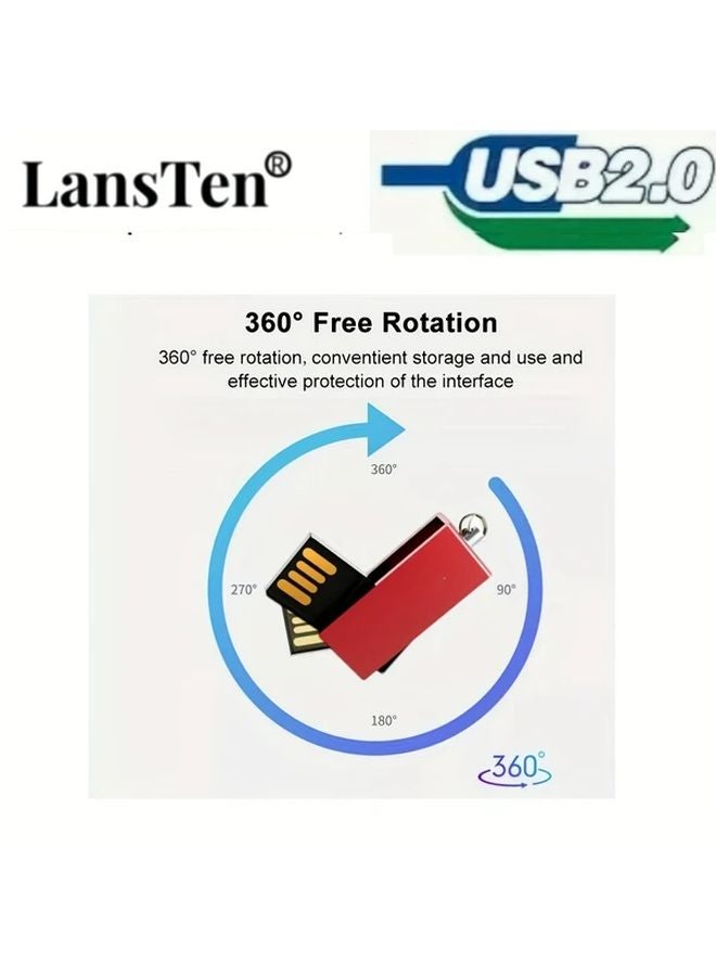 Lansten Rotating USB Flash Drive 32GB Keychain Storage Device With Secure Cap - Image 3