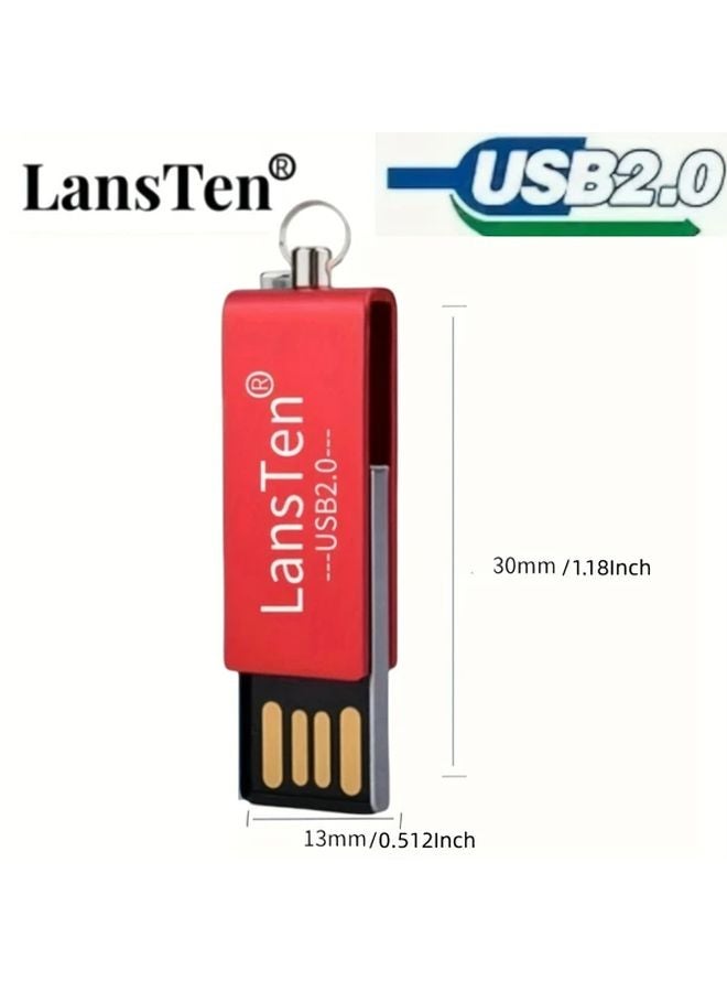 Lansten Rotating USB Flash Drive 32GB Keychain Storage Device With Secure Cap - Image 2