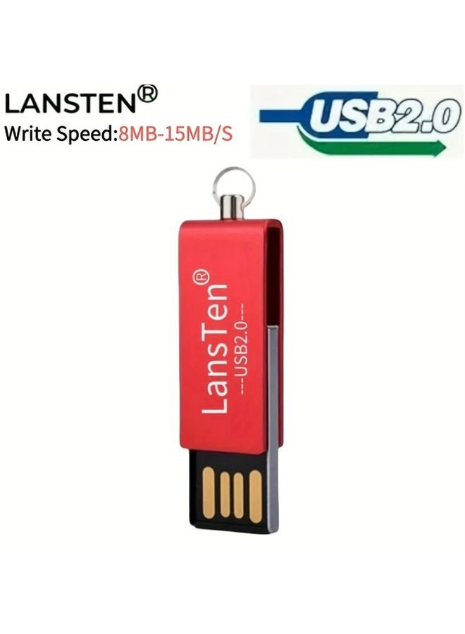 Lansten Rotating USB Flash Drive 32GB Keychain Storage Device With Secure Cap - Image 1