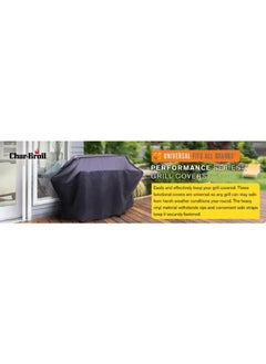 Charbroil 5+ Burner Side Closure Straps Grill Cover Black XL 44 x 72 x 25 Inch 2655579P04  - Image 3