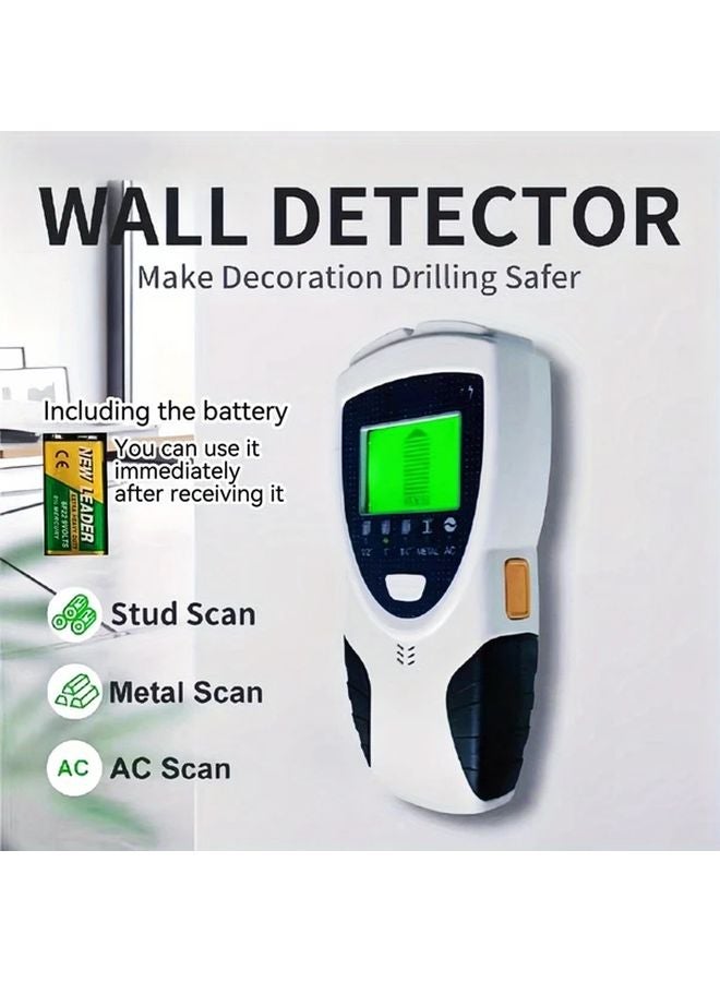 5 In 1 Stud Finder Wall Scanner With LCD Display Locates Wood Metal Pipes AC Wires - Image 2
