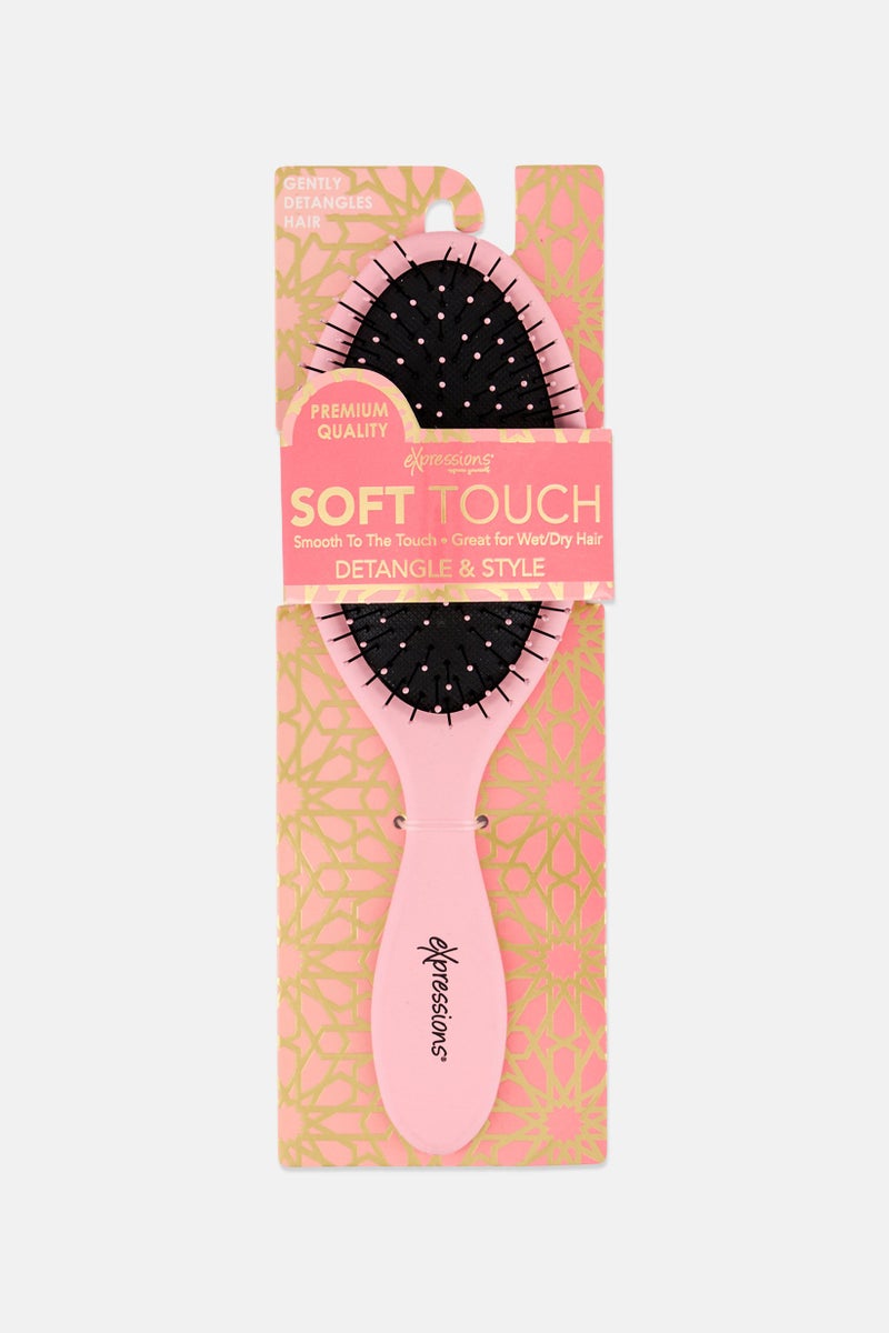 Expressions Women Soft Touch Detangle And Style Hair Brush, Pink - Image 1