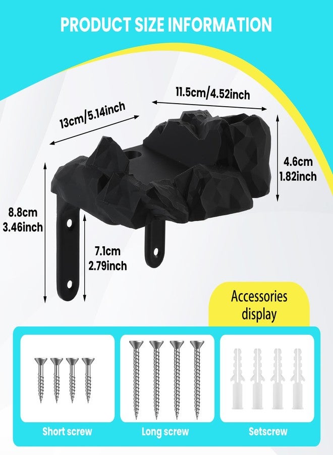 YCQDDA Wall Mount Stand with Shelf Compatible with Playground Game System Console & Remote – Space-Saving Wall-Mounted Organizer, Easy to Install (Rock Design) - Image 2