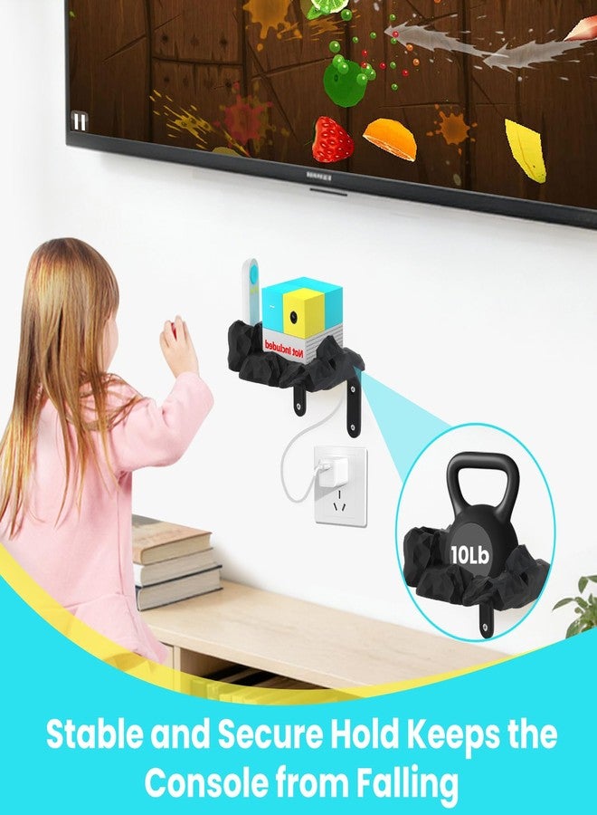 YCQDDA Wall Mount Stand with Shelf Compatible with Playground Game System Console & Remote – Space-Saving Wall-Mounted Organizer, Easy to Install (Rock Design) - Image 4