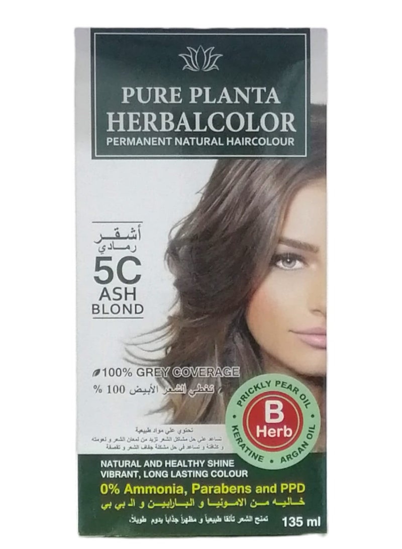 بيور بلانتا صبغة الشعر الدائمة من الأعشاب 5C أشقر رمادي 135ملليلتر - Image 1